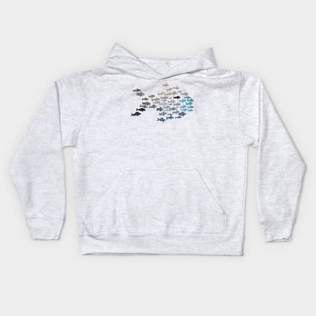 Return to school of fish Kids Hoodie by atadrawing